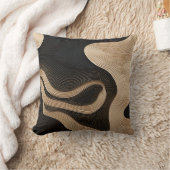 シンプルブラック&ベージュジャパンディ クッション (ブランケット)