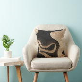 シンプルブラック&ベージュジャパンディ クッション (椅子)