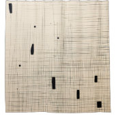 シンプルブラック&ベージュジャパンディ シャワーカーテン (正面)