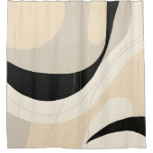 シンプルブラック&ベージュジャパンディ シャワーカーテン (正面)