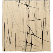 シンプルブラック&ベージュジャパンディ シャワーカーテン (正面)