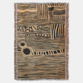 シンプルブラック&ベージュジャパンディ スローブランケット (正面縦)