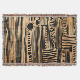 シンプルブラック&ベージュジャパンディ スローブランケット