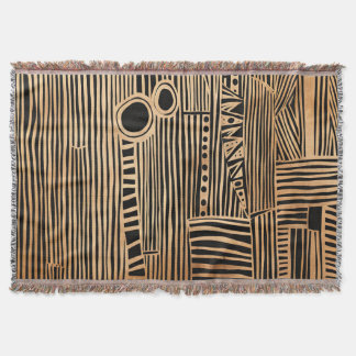 シンプルブラック&ベージュジャパンディ スローブランケット