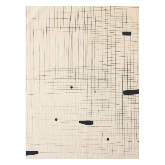 シンプルブラック&ベージュジャパンディ テーブルクロス (正面)