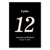 シンプルブラック&ベージュ色ベージュミニマル結婚リスト テーブルナンバー (裏面)