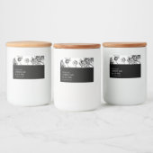 シンプルブラック&ホワイトさくらんぼジャムラベル フードラベル (ボトル)