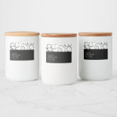 シンプルブラック&ホワイトのアプリコットジャムラベル フードラベル (ボトル)