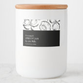 シンプルブラック&ホワイトのアプリコットジャムラベル フードラベル (正面)