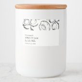 シンプルブラック&ホワイトのアプリコットジャムラベル フードラベル (正面)