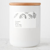 シンプルブラック&ホワイトのトマトサルサラベル フードラベル (正面)