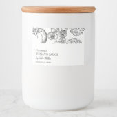 シンプルブラック&ホワイトのトマトソースラベル フードラベル (正面)