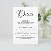 シンプルブラック&ホワイトの結婚詳細 エンクロージャーカード (スタンド正面)