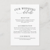 シンプルブラック&ホワイトの結婚詳細 エンクロージャーカード (正面)