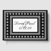 シンプルブラック/ホワイトアールデコス結婚ゲストブック ゲストブック (正面)