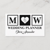 シンプルブラック&ホワイトウェディングプランナー名刺 名刺 (正面)