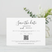 シンプルブラック&ホワイトエレガントミニマ結婚リスト セーブザデート (スタンド正面)