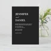 シンプルブラック&ホワイトエレガントミニマ結婚リスト 招待状 (スタンド正面)