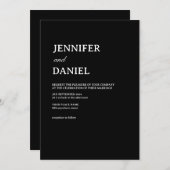 シンプルブラック&ホワイトエレガントミニマ結婚リスト 招待状 (正面/裏面)