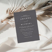 シンプルブラック&ホワイトエレガントミニマ結婚リスト 招待状