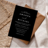 シンプルブラック&ホワイトエレガントミニマ結婚リスト 招待状