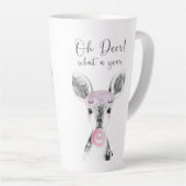 シンプルブラック&ホワイトオーシカWhat A Year引用文 カフェラテマグ (右アングル)