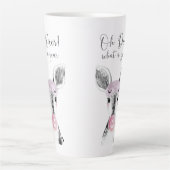 シンプルブラック&ホワイトオーシカWhat A Year引用文 カフェラテマグ (正面)