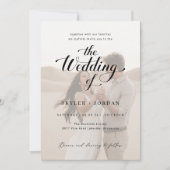 シンプルブラック&ホワイトオーバーレイ2フォト結婚ズ 招待状 (正面)