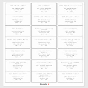 シンプルブラック&ホワイトゲスト住所 シール