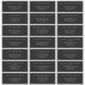 シンプルブラック&ホワイトゲスト住所 シール (正面)