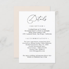 シンプルブラック&ホワイトゲスト情報結婚詳細 エンクロージャーカード