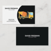 シンプルブラック&ホワイトコンクリートミキサー建築 名刺 (正面/裏面)