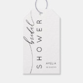 シンプルブラック&ホワイトサンキューブライダルシャワー ギフトタグ (正面)