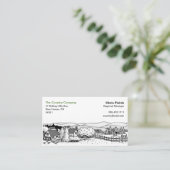 シンプルブラック&ホワイトスケッチ – カントリーシーン 名刺 (スタンド正面)