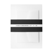 シンプルブラック&ホワイトストライプ結婚ズ 招待状ベリーバンド (正面例)