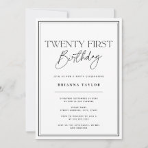 シンプルブラック&ホワイトタイポグラフィ21歳