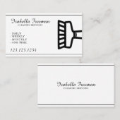 シンプルブラック&ホワイトハウスキーパー清掃サービス 名刺 (正面/裏面)