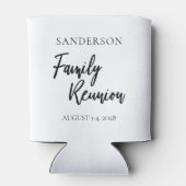 シンプルブラック&ホワイトパーソナライズされたファミリー懇親会 缶クーラー (裏面)