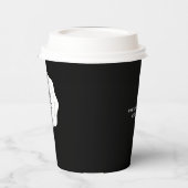 シンプルブラック&ホワイトビジネスロゴカスタム付き 紙コップ (左)