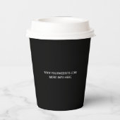 シンプルブラック&ホワイトビジネスロゴカスタム付き 紙コップ (裏面)