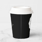シンプルブラック&ホワイトビジネスロゴカスタム付き 紙コップ (右)