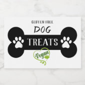 シンプルブラック&ホワイトビーガンドッグトリート フードラベル (シングルラベル)
