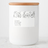 シンプルブラック&ホワイトピーチジャムラベル フードラベル (正面)