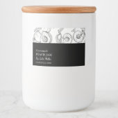 シンプルブラック&ホワイトピーチジャムラベル フードラベル (正面)