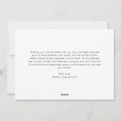 シンプルブラック&ホワイトファミリーフォトディワリカード シーズンカード (裏面)