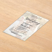 シンプルブラック&ホワイトフォトオーバーレイ結婚ズ アクリル招待状 (レイダウン)