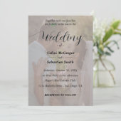 シンプルブラック&ホワイトフォトオーバーレイ結婚ズ 招待状 (スタンド正面)