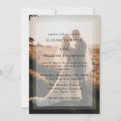 シンプルブラック&ホワイトフォトオーバーレイ結婚ズ 招待状 (正面)