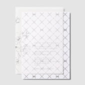 シンプルブラック&ホワイトフローラ結婚ズ ベラム紙招待状 (オフセット (招待状))