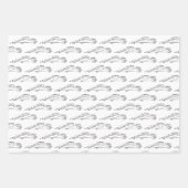 シンプルブラック&ホワイトブライダル/ウェディングシャワー ラッピングペーパーシート (正面3)